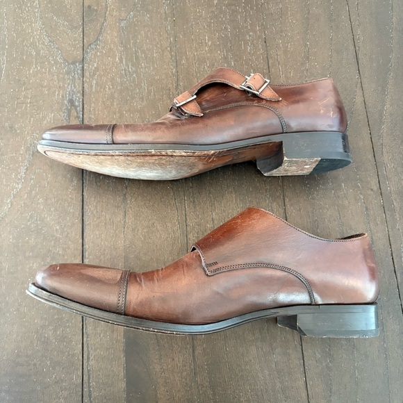 To Boot New York Grant‎ Brown Calf Double Monkstrap Shoes Brown Size 9.5 - Picture 4 of 10